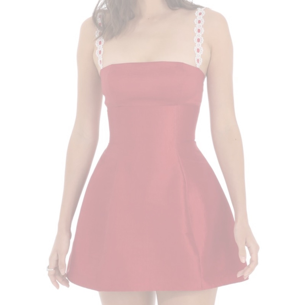 Lucy in the Sky Red Mini Dress with Lace Straps